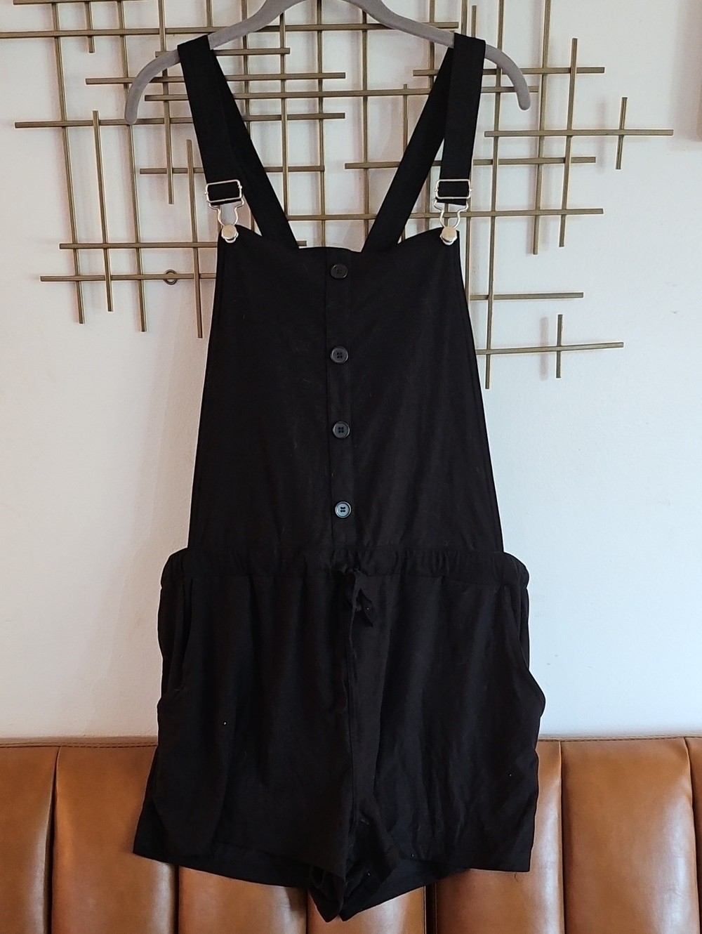 XXXL- No Boundaries - Black One Piece Overall Shorts Romper
